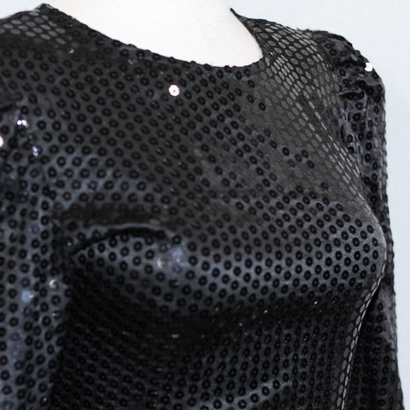 Cachet By Bari Protas Black Sequin Suede Dress - Picture 3 of 12